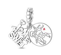 Teleye Pendentif en forme de famille - Perle en argent abordable compatible avec la plupart des bracelets quotidiens