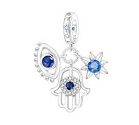 Teleye Pendentif étoile mauvais œil, perle en argent abordable compatible avec la plupart des bracelets quotidiens