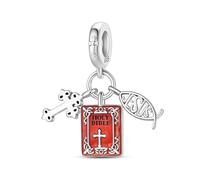 Teleye Tarot & Bible Lucky Charms for Bracelet, Silver Plated