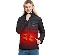 Telguua Veste Chauffante Homme,Gilet Chauffant USB avec Batterie 14400mAh, Manteau Chauffant avec 3 Niveaux de Chauffage, 5 Zones Chauffante, Veste Chauffante avec Capuch