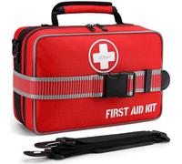 TELIAO Kit de premiers soins d'urgence complet 430 pièces, grand kit médical pour la maison, la voiture, le camping, les voyages, la randonnée, le camion, les sports et les urgences en plein air, les