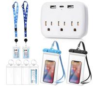 Teling Cruise Essentials 2025, 2 cordons de croisière, 4 étiquettes de bagage carnaval pour navires 2025, 2 pochettes étanches pour téléphone, 1 multiprise, accessoires de navire (couleur élégante)