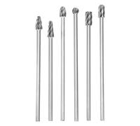 Telituny 6pcs 6mm 1/4"Fraise Rotative, Extra Longue 150 mm Limes Rotatives en Carbure de Tungstène avec Tige, Fraise Metal HSS, Pour Perceuse Perçage Meulage Tronçonnage Fraisage Polissage Gravure