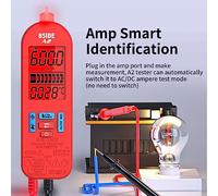 Telituny BSIDE A2 Mini multimètre numérique intelligent gamme automatique 5999 points NCV compteur universel testeur multifonctionnel portatif voltmètre ampèremètre avec lampe de