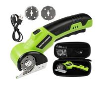 Telituny Ciseaux Électrique pour Carton, 4,2 V/2,0 Ah Ciseaux Électriques Sans Fil, Ciseaux Couture Électrique Rechargeable Rotatif à 2 lames, pour Travaux Manuels Cuir Carton Tapis Plastique Feutre