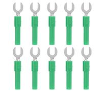 Telituny Fourche Pelle Fil Connecteurs en Laiton Matériel Haute Conductivité Y Type 4mm Trou Fiche Banane 10A Max pour Équipement Industriel Électronique Cellules Solaires 10pcs (Vert)