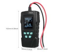 Télituny FY8912A Testeur de batterie de voiture 12V / 24V, 50-1999 CCA Automotive Alternateur Diagnostic Tool, Digital Auto Batterys Analyseur de la tension de résistance pour la