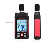 Telituny HABOTEST HT602B Décibelmètre numérique Sonomètre portable SPL mètre 30-130 dB Bruitomètre avec mesure de la température et de l'humidité Maintien des données MAX/MIN