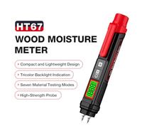 Telituny HABOTEST HT67 Humidimètre numérique pour Bois Professionnel 2 Broches Testeur d'humidité du Bois 0~58% Hygromètre Portable pour Bois de Type Stylo