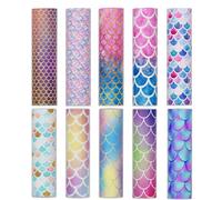 Telituny Infusible Ink Lot de 10 feuilles de papier de sublimation 11,4 x | Papier de transfert de sublimation pour traceur de découpe, presse à chaud, feuilles d'encre de transfert non fondantes pour