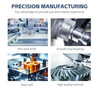 Telituny Inserts de tournage, 10 pièces DCMT0702 EM YBC205 lame d'insertion en carbure outil de tournage de tour à revêtement CNC avec clé