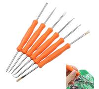 Telituny Kit de Soudure 6 Pièces, Outils de Soudure de Circuit imprimé Double Face Ensemble d'Outils de Soudage de PCB Comprend Brosse,Grattoir,Fourchette,Crochet,Poinçon pour Réparation de Soudure