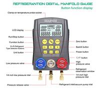Telituny Manomètre de réfrigération Numérique Testeur de Collecteur de Pression sous Vide Compteur Testeur de Température CVC