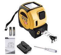 Telituny Mètre Laser 3 en 1, 60m Télémètre Laser avec Ligne Croisée et 5m Ruban à Mesurer en Acier, Ruban à Mesurer Numérique Électronique avec écran LCD, Unités M/Ft/in, pour Longueur/Zone/Volume