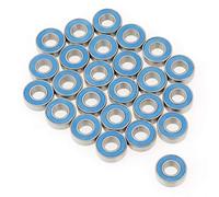 Telituny MR115-2RS 25pcs Roulement Kit, 5x11x4mm Roulement à Billes Miniatures à Gorge Profonde, Roulements à Billes Caoutchouc, pour Moteurs Électriques Industrie des Pompes Skateboards Dirigeables