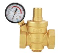 Telituny reducteur de pression eau en laiton avec manomètre, dn25 1,6 MPa réducteur de pression d'eau, pour réguler la pression d'eau dans les maisons, les bâtiments et les usines (32 mm)