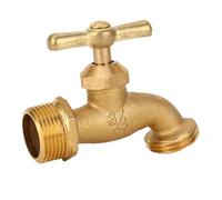 Telituny Robinet de Jardin, Vanne d'Arrosage 3/4 Pouce, Robinet Extérieur en Laiton Robust avec Poignée en Zinc, Filetage Mâle G3/4 pour Tuyau Cuivre, Tuyau d'Arrosage, Système