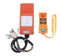 Telituny Télécommande de Grue sans Fil 4 Canal, AC 220V 100m Contrôle de Grue Radio Industriel à 6 Boutons avec Arrêt d'urgence, pour grues industrielles électriques, ponts roulants et Pompes béton