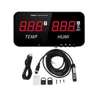 Telituny Thermomètre Hygromètre avec Sonde Externe 5m, Affichage LED Numérique, -20°C à 80°C Capteur Haute Précision pour Serre, Usage Industriel, Domicile