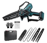 Telituny Tronçonneuse Électrique Sans Fil avec Batterie 18V, Elagueuse Batterie à Main Compatible Makitaa 18V, Petite Tronçonneuse avec Lubrification Automatique Chaîne, pour Coupe Bois et Jardin