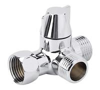Telituny Vanne de dérivation de douche à trois voies G1/2" à 3 voies, vanne de dérivation universelle en laiton massif pour douche, toilettes, bidet, et tête de pulvérisation fixe.
