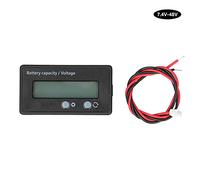 Telituny Voltmètre de Puissance de la Batterie, Testeur de Batterie Numérique LCD pour Batteries au Lithium/Acide, Moniteur de Tension et de capacité en Temps Réel avec Mode de Sommeil à (7.4V-48V)