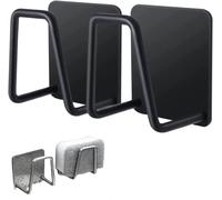 Telivava Lot de 2 porte-éponges pour évier de cuisine - Adhésif puissant - Support en acier inoxydable SUS304 pour accessoires de cuisine - Étanche et séchage rapide - Noir