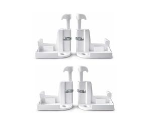 TELKES - Lot de 2 rétentions pour moustiquaire enroulable blanc verrouillage réglable avec écrou frein Attache de rechange Ancrage résistant Butée de rechange compatible loquet sécurisé (2, blanc)