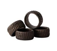 Tell Me More Ronds de serviette Mila. Lot de 5 Brun