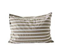 Tell Me More Taie d’oreiller rayée Tell Me More en coton Olive. 50x60 cm