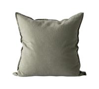 Tell Me More Taie Washed linen 50x50cm Olive