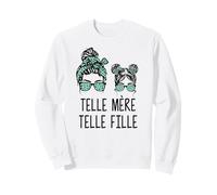 Telle Mère Telle Fille, Fête des Mères Léopard Vert Menthe Sweatshirt