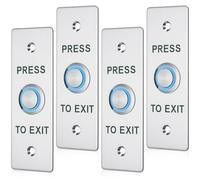 Tellegloww Lot de 4 boutons poussoirs pour sortie avec LED DC 12 V en acier inoxydable étanche type rond demande de sortie bouton de taille standard Push No & nc pour contrôle d'accès de porte (Op22al