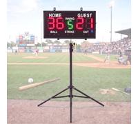 Tellegloww Tableau de score de baseball et softball à LED portable avec support, télécommande, batterie rechargeable intégrée, gardien de score numérique pour jeux résistant aux intempéries