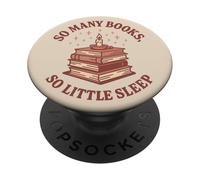 Tellement de Livres, si Peu de Sommeil, Lecture par Un ver de bibliothèque PopSockets PopGrip Adhésif