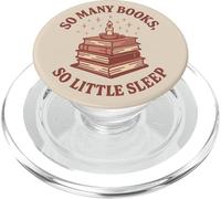 Tellement de Livres, si Peu de Sommeil, Lecture par Un ver de bibliothèque PopSockets PopGrip pour MagSafe
