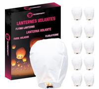 TellementHappy Lanterne Volante Chinoise Blanche en Papier - Format géant 90×60 cm, sans Armature métallique - idéale pour Mariage, fête, Nouvel an - Lot de 10