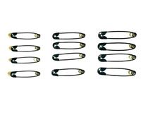Telliswelt Lot de 12 épingles à nourrice noires 38-32-28 mm