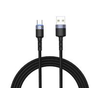TELLUR Câble de données USB vers Type C LED Nylon tressé 2 m Noir