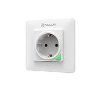 TELLUR SMART Prise Murale Connectée Alexa, Contrôle d'Application, Prise Connectée WiFi Compatible Alexa, Siri Shortcuts et Google Home, Moniteur d'Énergie, 3000W, 16A, Aucun Hub Requis