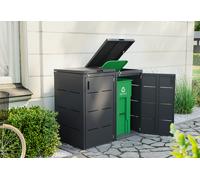 Telluria Cache poubelle en acier galvanisé anthracite - 73 x 85 x 132 cm - 6325