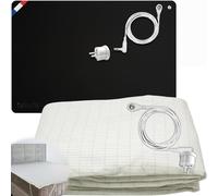 TELLURIS® Kit Mise à la Terre Tapis + Drap Grounding 153x203cm - Earthing Sheet et Sous Main Antistatique - Réduction Électricité Statique & Ondes - Sommeil Naturel & Confort Bureau - Prise Européenne