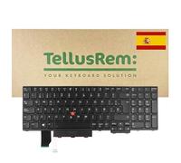 TellusRem Clavier Compatible Lenovo ThinkPad L15 Gen 1 / Gen 2 - QWERTY Espagnol, rétroéclairé avec TrackPoint et pavé numérique, Noir