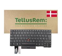 TellusRem Clavier de Remplacement Danois Non rétroéclairé pour Lenovo Thinkpad T480s, T490, E490, L480, L490, L380, L390, L380 Yoga, L390 Yoga, E490, E480