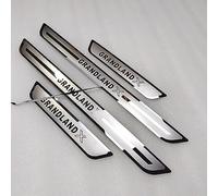 TELONI 4 PièCes Plinthes Garnitures de Seuil de Porte pour Vauxhall Opel Grandland X,Acier Inoxydable Protecteur de Seuil de Porte Voiture RéSistant Aux Rayures