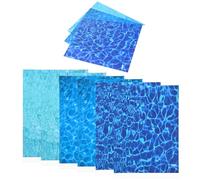 Telooco Autocollants Vagues d'eau, 6 Feuilles Autocollants Ondulés Ddiorama Océan Bleu Autocollant Architecturaux Décoration de Lacs Rivières et Ruisseaux Miniatures Eau Artificielle