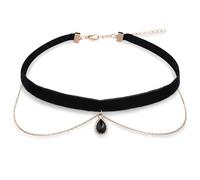 Telooco Noir Collier en Velours avec Pendentif Ras du Cou pour Femme Collier Réglable des Années 90 Collier Ras du Cou Superposé Accessoire de Bijoux Fantaisie de Vampire de Mariée