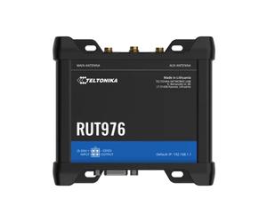Teltonika RUT976 Routeur Cellulaire 4G LTE/5G Sub6 SA Gigabit Ethernet, Wi-Fi 4, 2xSIM, 4xLAN, USB 2.0, MicroSD, GPS, RutOS, Montage DIN/Mural