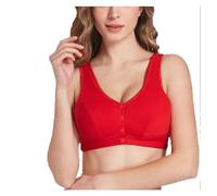 Telusu Prothèse Mammaire en Silicone Soutien-Gorge en Coton for Mastectomie avec Poches Réservoir De Soutiens-Gorge De Sport sans Fil for Les Femmes Âgées Moyennes (Color : Red, Size : 100/44ABC)