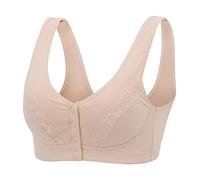 Telusu Soutien-Gorge De Coton for Personnes Âgées Femmes Arthrite Confort Fit Sleep Yoga Soutien-Gorge Au Quotidien Tops sous-vêtements D'été (Color : Skin, Size : 110C/48C)